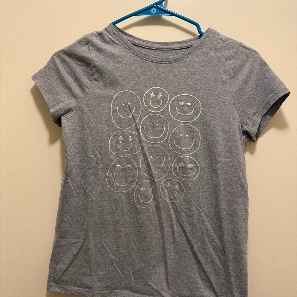 Cat & Jack Gray Tee with Orange Interior Print